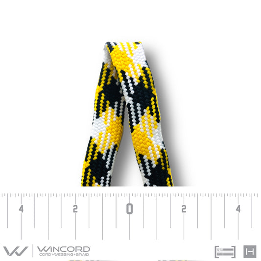 FLAT TUBULAR BRAID | #1077 | BLACK/GOLD/WHITE