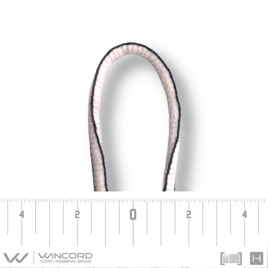 OVAL WOVEN | #1150 | WHITE/SKY GREY PIPING