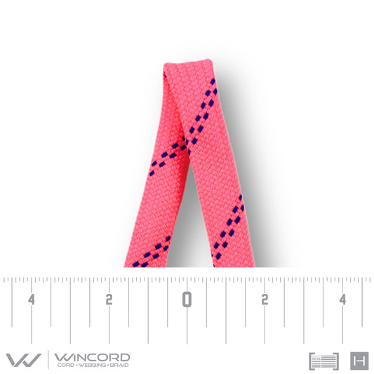 FLAT TUBULAR BRAID | #1077 | NEON PINK/2 ROYAL BLUE